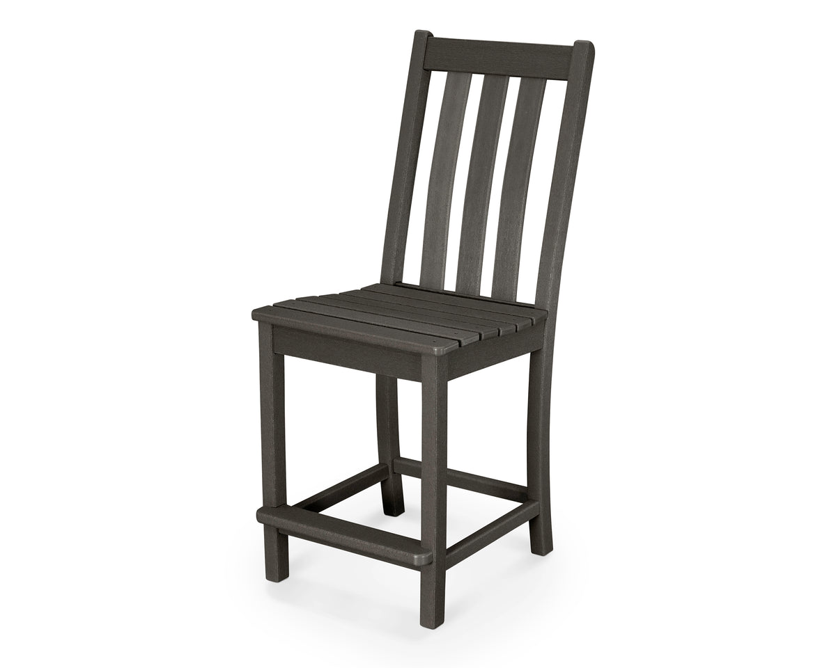 POLYWOOD Vineyard Counter Side Chair in Vintage Coffee