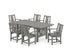 POLYWOOD Prairie Arm Chair 7-Piece Mission Dining Set in Slate Grey