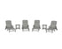 POLYWOOD Nautical Chaise 6-Piece Set with Arms & Wheels in Slate Grey