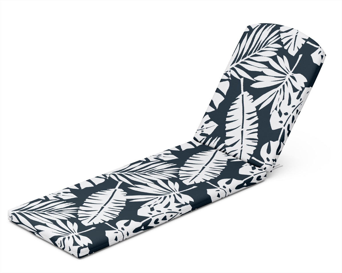 POLYWOOD Chaise Cushion in Leaf Marine Indigo