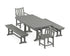 POLYWOOD Traditional Garden 5-Piece Dining Set with Trestle Legs - 38" x 73" Table in Slate Grey
