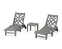 POLYWOOD Wovendale 3-Piece Chaise Set with Wheels in Slate Grey