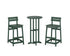 POLYWOOD Modern Studio Plaza Lowback Bar Chair 3-Piece Bistro Set in Green