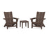 POLYWOOD 3-Piece Modern Grand Adirondack Set in Mahogany