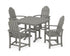 POLYWOOD Classic Adirondack 5-Piece Farmhouse Dining Set in Slate Grey