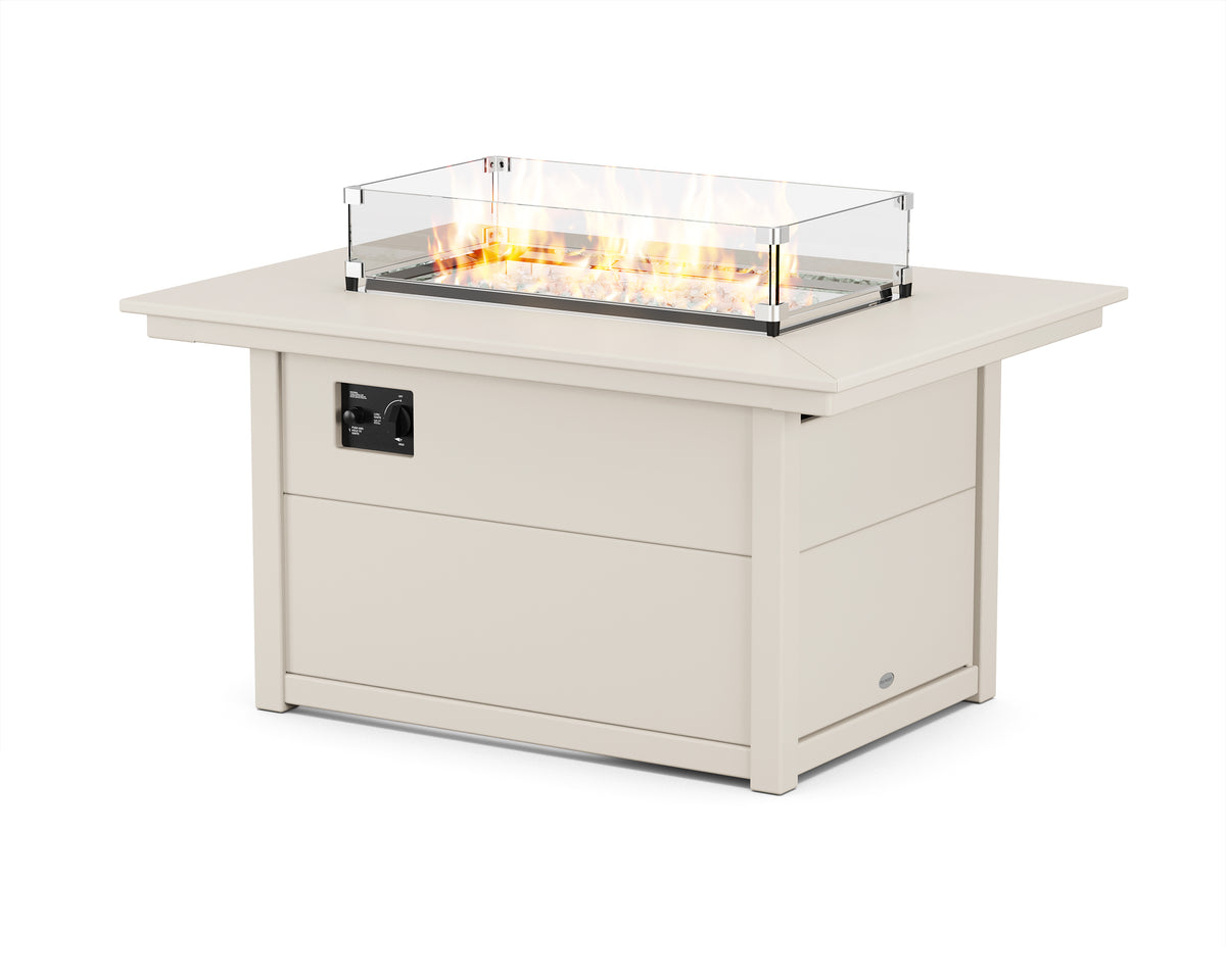 POLYWOOD Rectangle 34"x46" Fire Pit Table in Sand