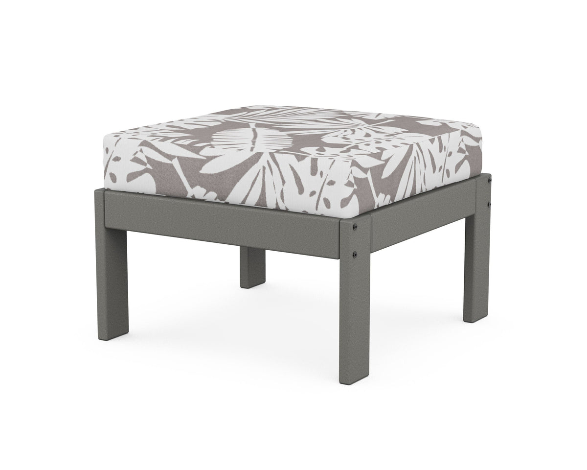POLYWOOD Vineyard Modular Ottoman in Slate Grey / Leaf Grey Mist