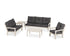POLYWOOD Vineyard 5-Piece Deep Seating Set with Sofa in Sand / Ash Charcoal