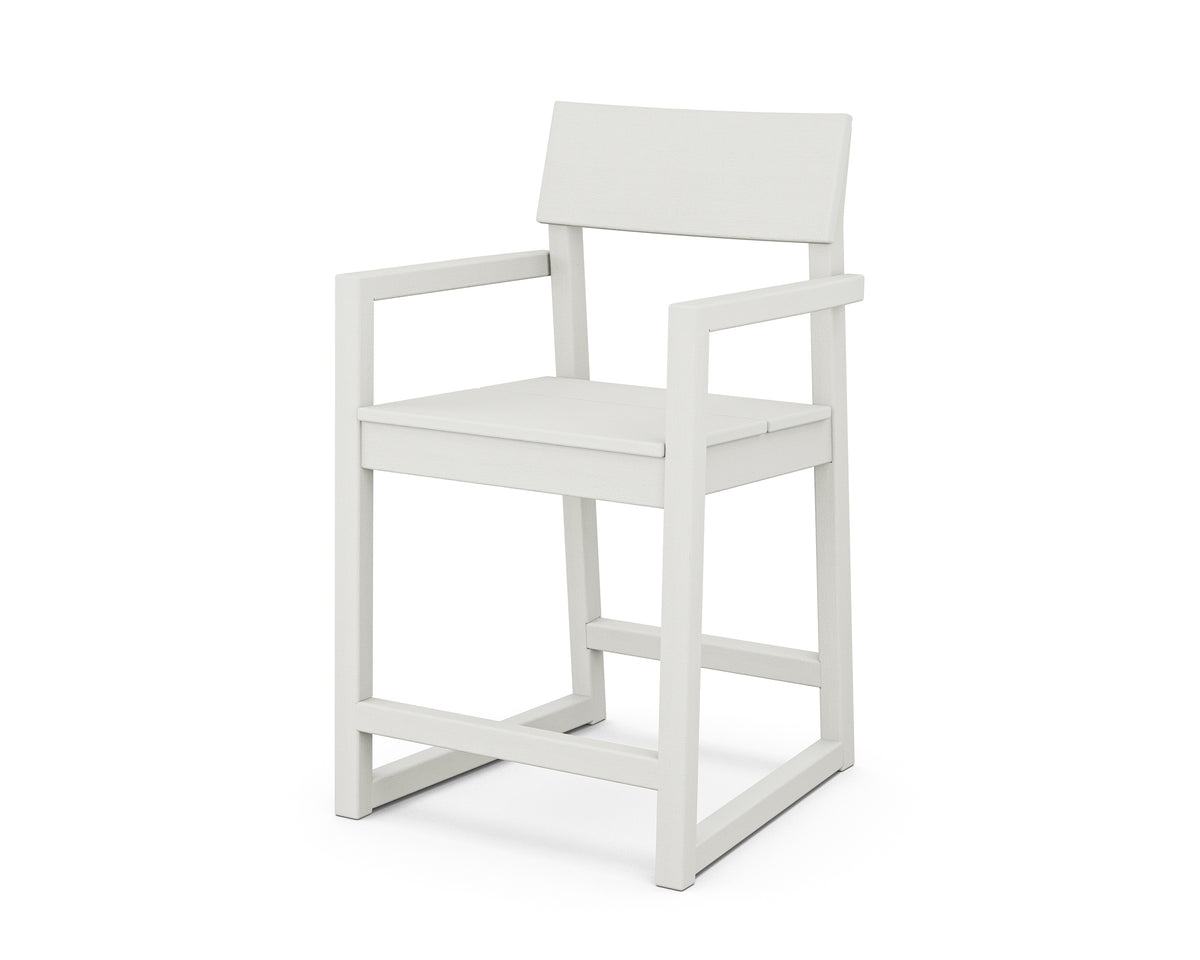 POLYWOOD EDGE Counter Arm Chair in Vintage White