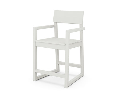 POLYWOOD EDGE Counter Arm Chair in Vintage White