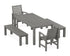 POLYWOOD Signature 5-Piece Parsons Dining Set with Benches in Slate Grey