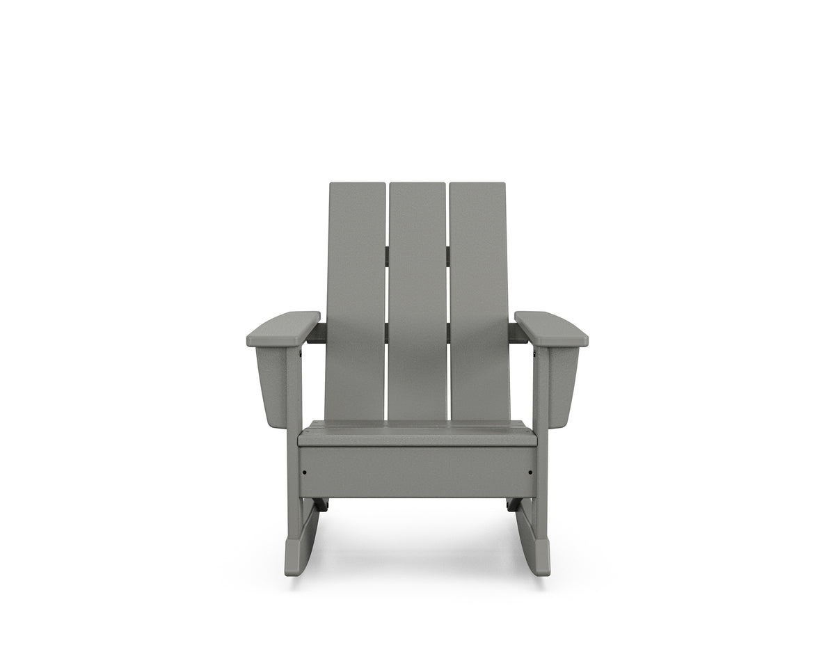 Additional angle of the POLYWOOD Kids Modern Adirondack Rocking Chair in Slate Grey
