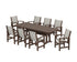 POLYWOOD Coastal 9-Piece Dining Set with Trestle Legs in Mahogany / Birch