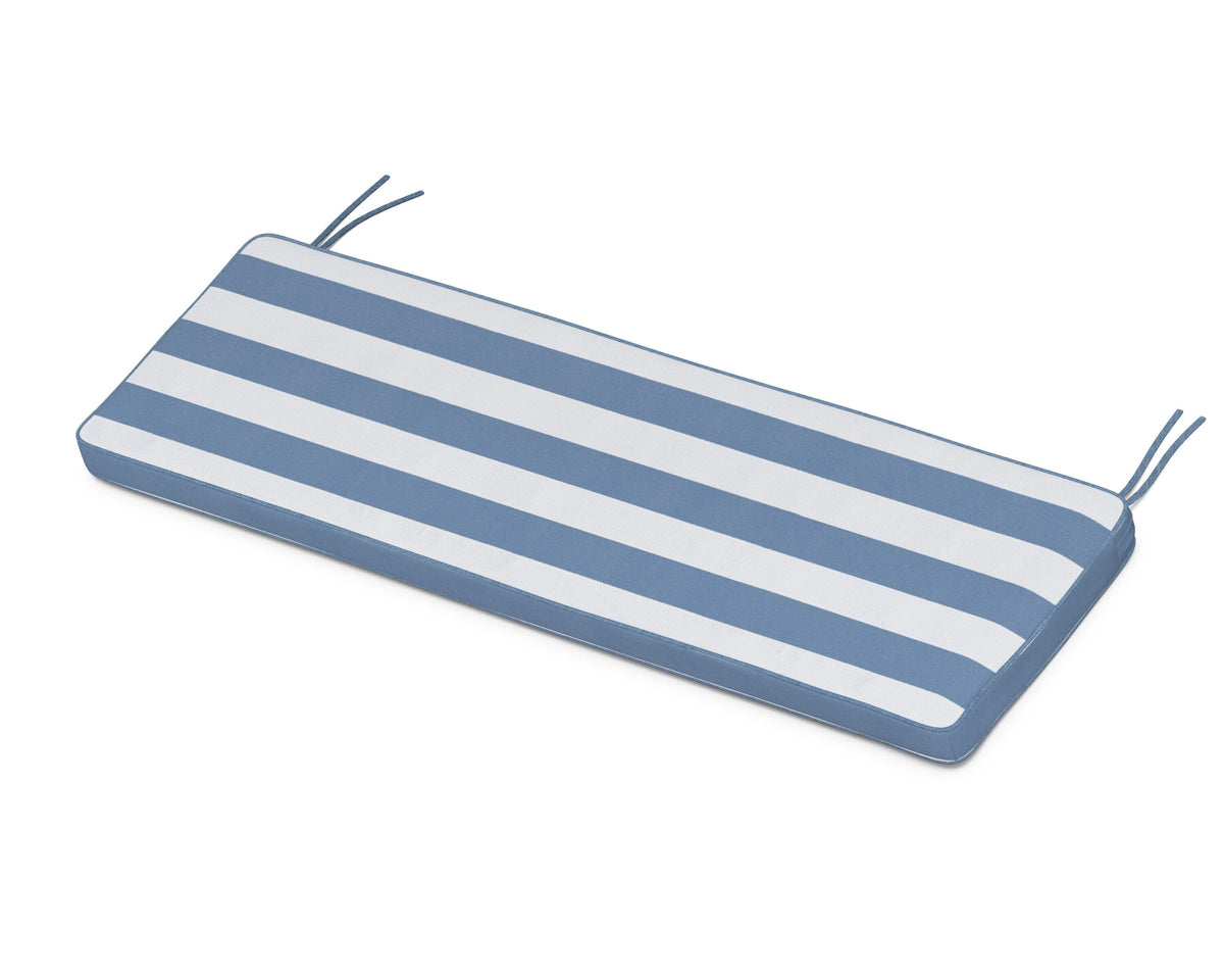 POLYWOOD Chinoiserie 60" Bench Seat Cushion in Cabana Stripe Sky Blue