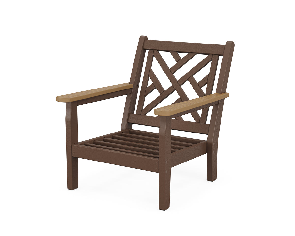 POLYWOOD Chippendale Deep Seating Chair Frame in Mahogany / Natural