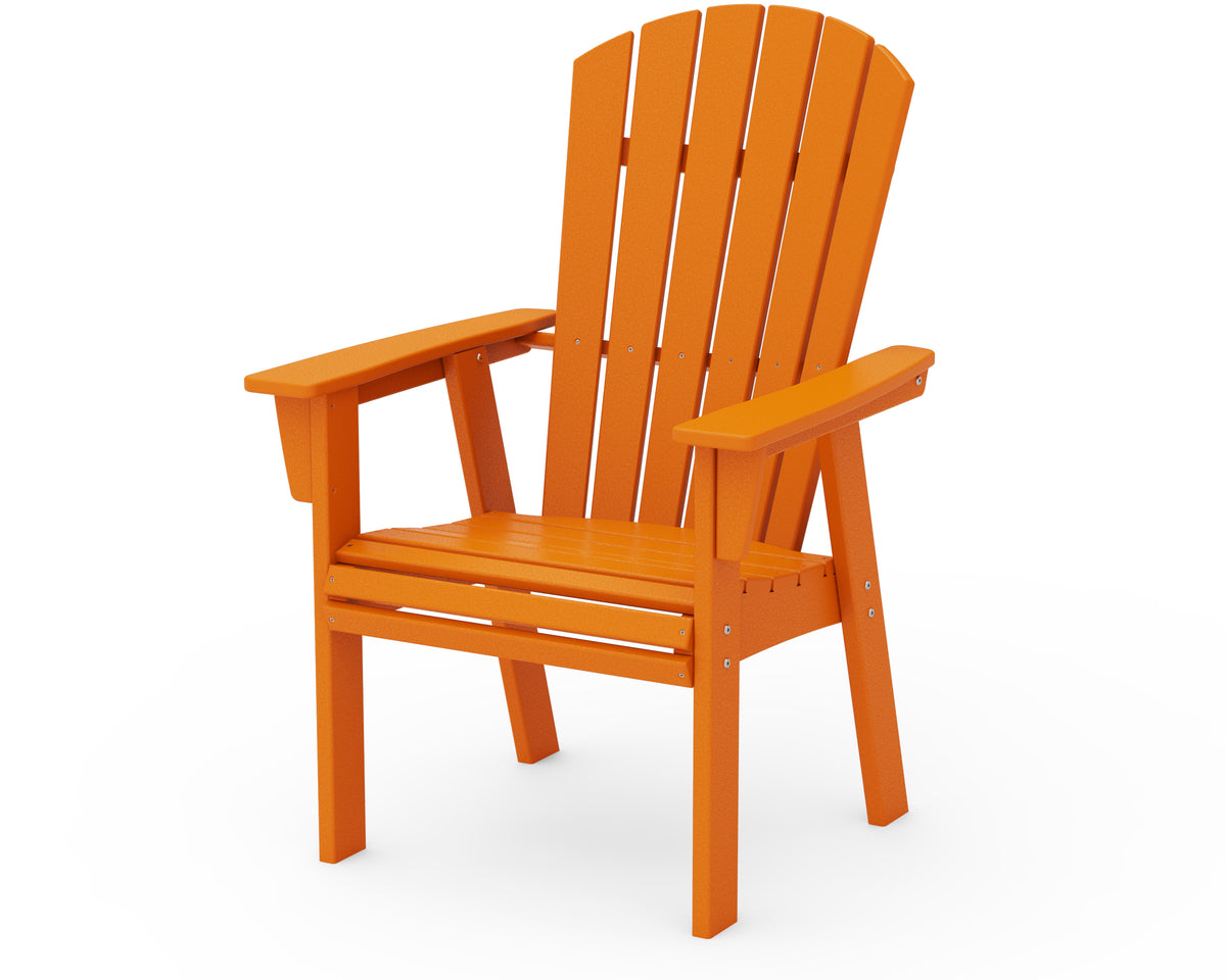 POLYWOOD Nautical Curveback Adirondack Dining Chair in Tangerine