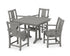 POLYWOOD Prairie 5-Piece Farmhouse Dining Set with Trestle Legs in Slate Grey