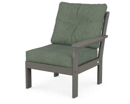 POLYWOOD Vineyard Modular Right Arm Chair in Slate Grey / Cast Sage