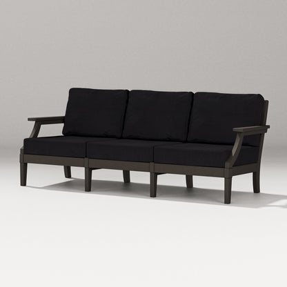POLYWOOD Estate Sofa in Vintage Coffee / Midnight Linen