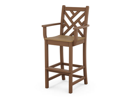 POLYWOOD Chippendale Bar Arm Chair in Teak / Natural