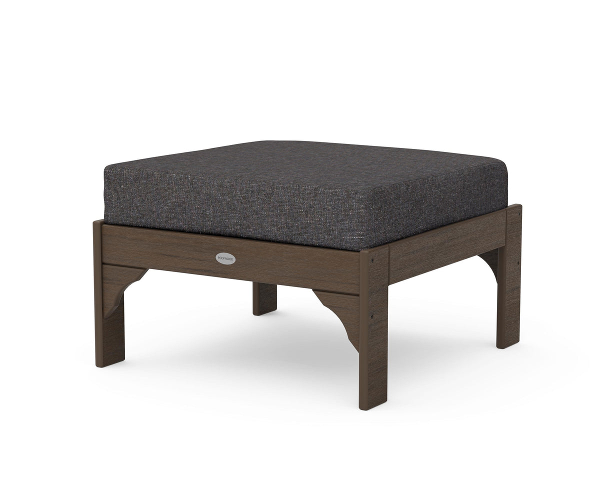 POLYWOOD Vineyard Deep Seating Ottoman in Kona / Ash Charcoal
