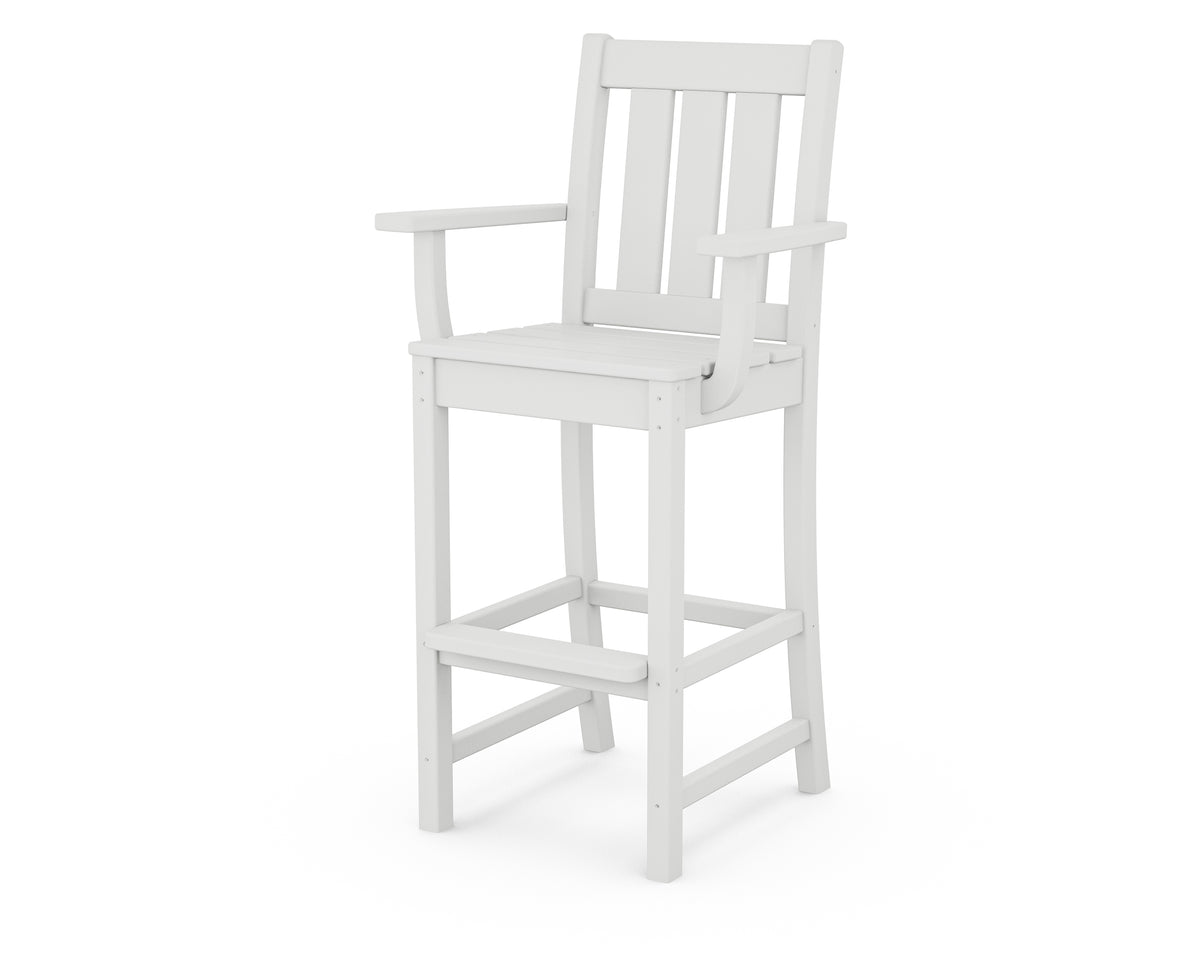 POLYWOOD Oxford Bar Arm Chair in White