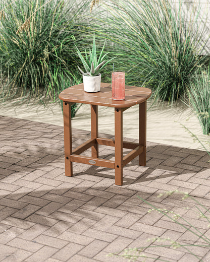 POLYWOOD South Beach 18" Side Table in Teak in an outdoor setting