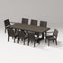POLYWOOD PW Designer Series Latitude 9-Piece A-Frame Table Dining Set in Vintage Coffee