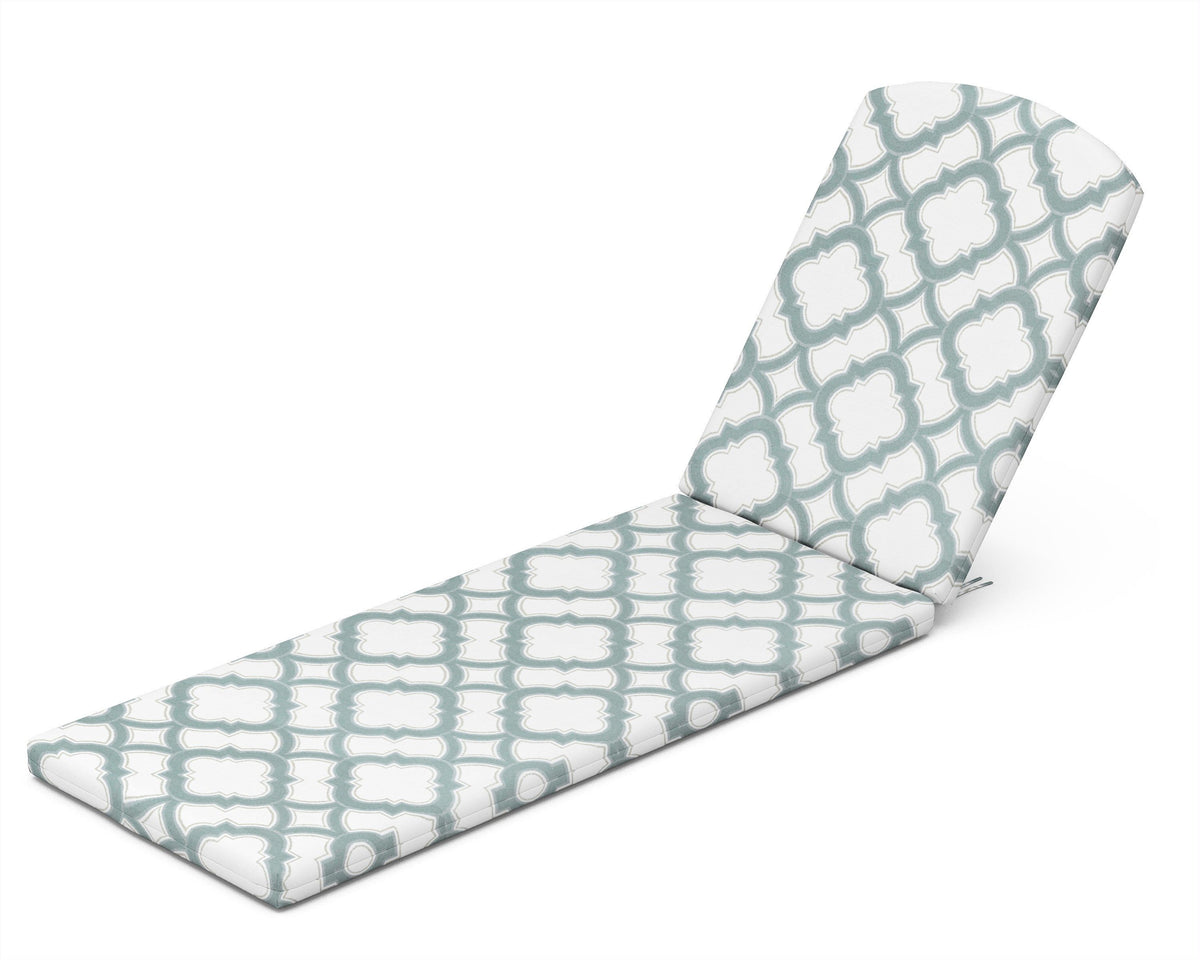 POLYWOOD Chaise Cushion in Trellis Glacier Spa