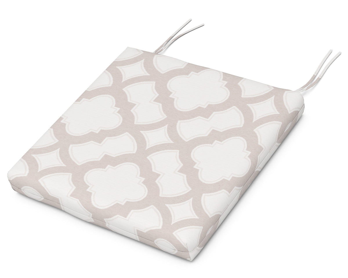 POLYWOOD Seat Cushion 17"D x 19"W x 2.5"H in Trellis Dune Burlap