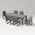 POLYWOOD PW Designer Series Elevate 7-Piece Parsons Table Dining Set with PW Designer Series Elevate Dining Side Chair in Driftwood