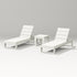 POLYWOOD PW Designer Series Latitude 3-Piece Lounge Chaise Set in Vintage White