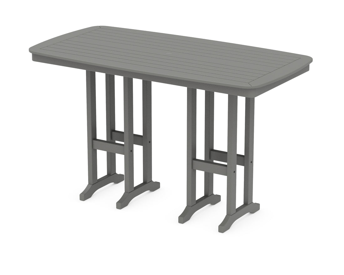 POLYWOOD Nautical 37" x 72" Bar Table in Slate Grey