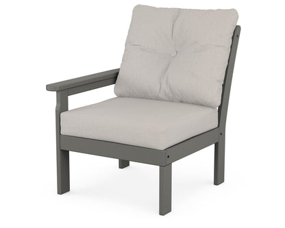 POLYWOOD Vineyard Modular Left Arm Chair in Slate Grey / Cast Ash