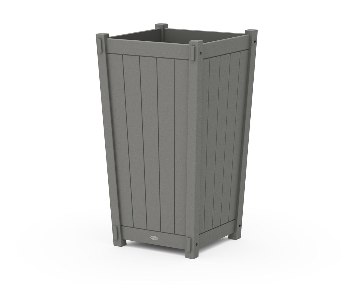 POLYWOOD Vineyard Large Tapered Square Tall Planter Box in Slate Grey