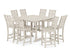 POLYWOOD Country Living Wovendale Side Chair 9-Piece Square Farmhouse Bar Set with Trestle Legs in Sand