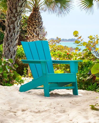 Lifestyle photo of the POLYWOOD The Wave Chair Right in Aruba