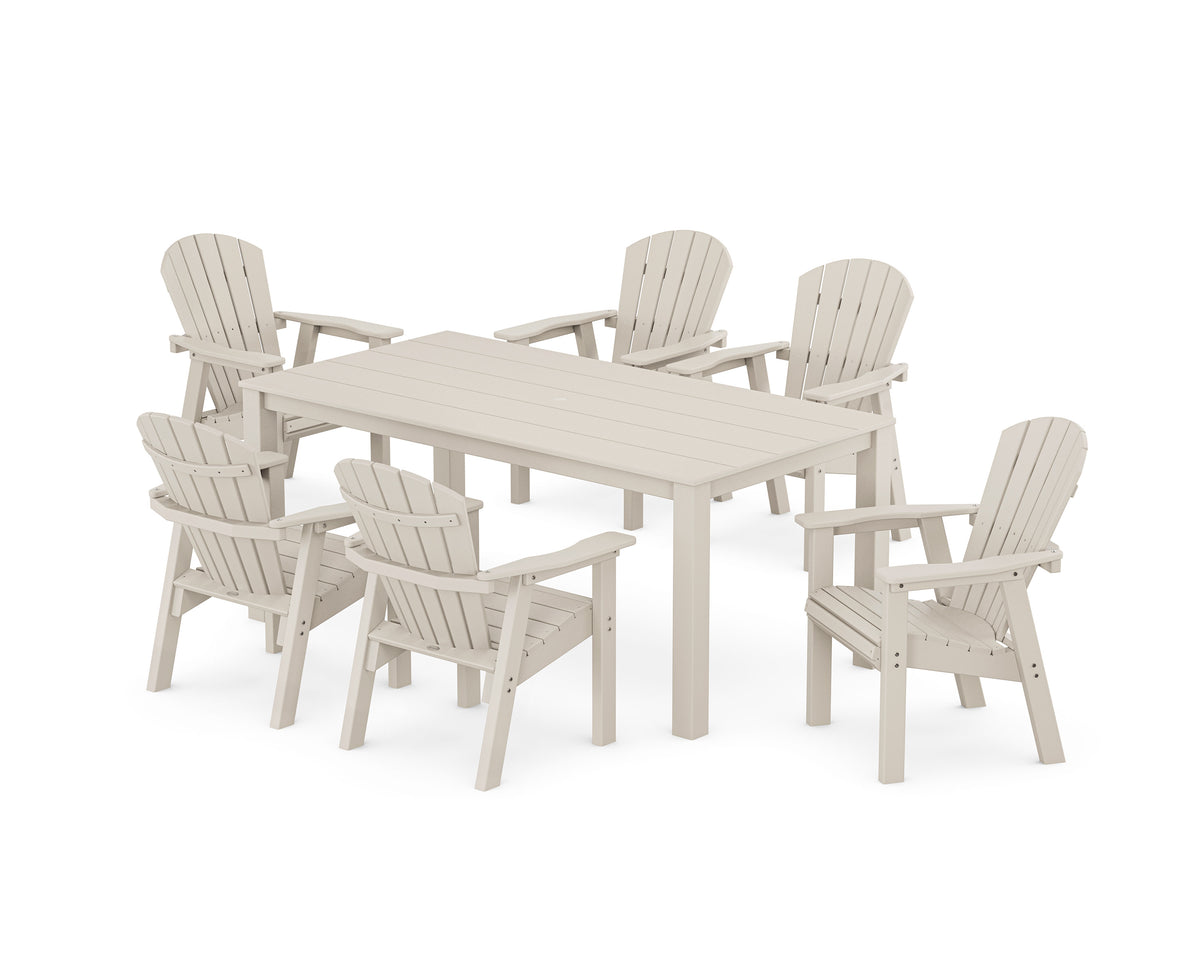 POLYWOOD Seashell 7-Piece Parsons Dining Set in Sand