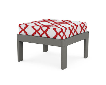 POLYWOOD Vineyard Modular Ottoman in Slate Grey / Trellis Crimson