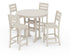 POLYWOOD Lakeside 5-Piece Round Farmhouse Side Chair Bar Set in Sand