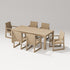POLYWOOD PW Designer Series Elevate 7-Piece Parsons Table Dining Set in Vintage Sahara