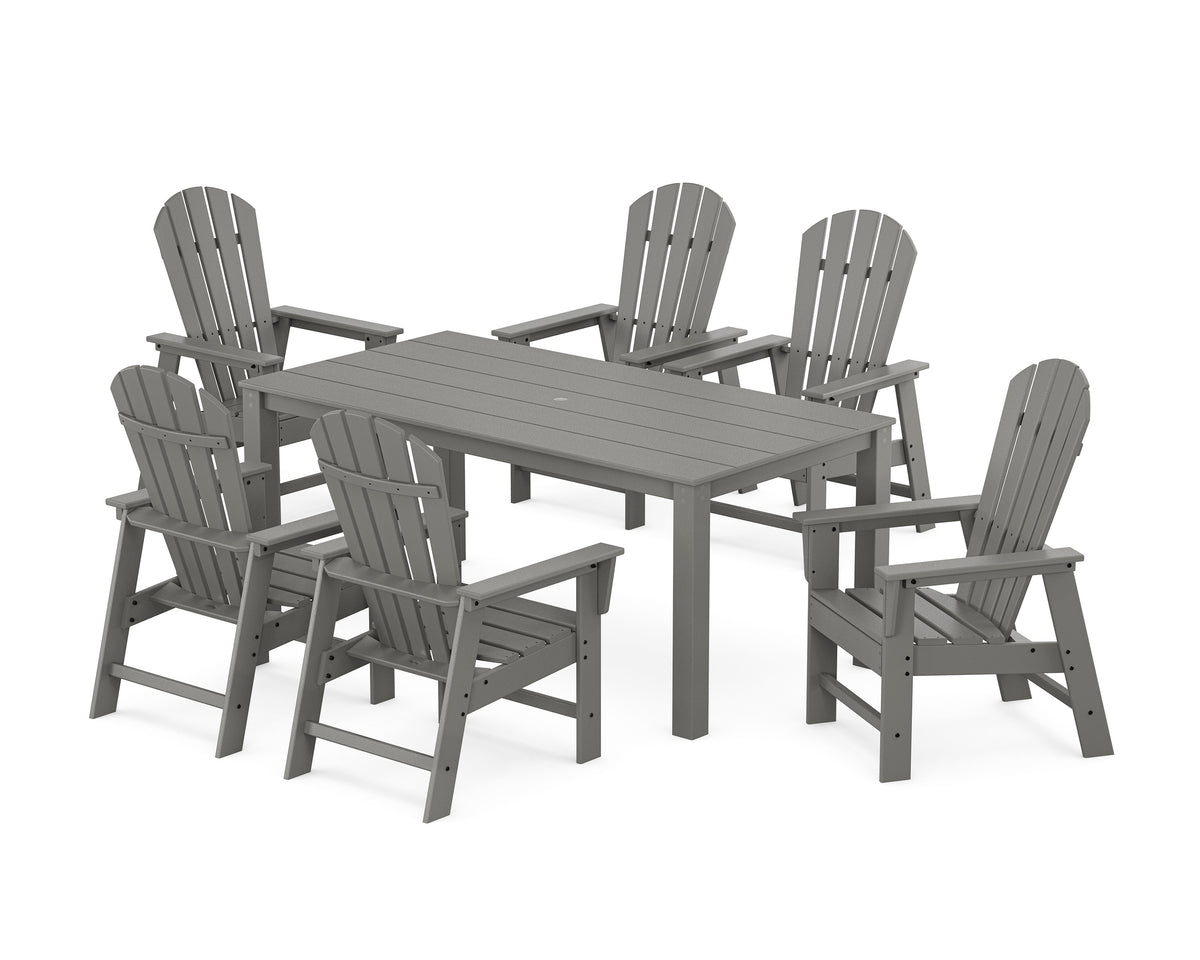 POLYWOOD South Beach 7-Piece Parsons Dining Set in Slate Grey