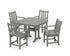 POLYWOOD Traditional Garden 5-Piece Dining Set with Trestle Legs - 37" Table in Slate Grey
