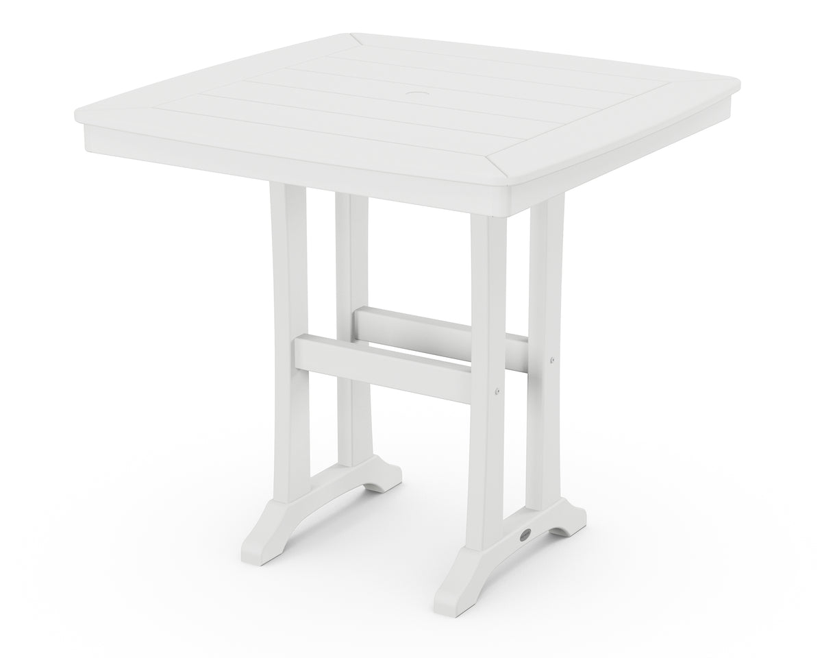 POLYWOOD Nautical Trestle 37" Counter Table in White