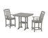 POLYWOOD Country Living Cottage 3-Piece Farmhouse Counter Set with Trestle Legs in Slate Grey