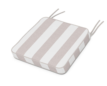 POLYWOOD Chinoiserie Side Chair Seat Cushion in Cabana Stripe Dune Burlap