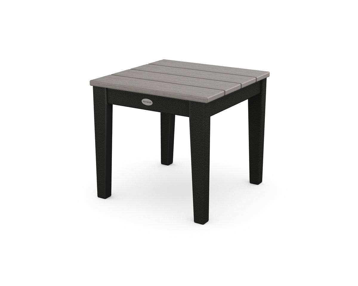 POLYWOOD Newport 18" End Table in Black / Driftwood