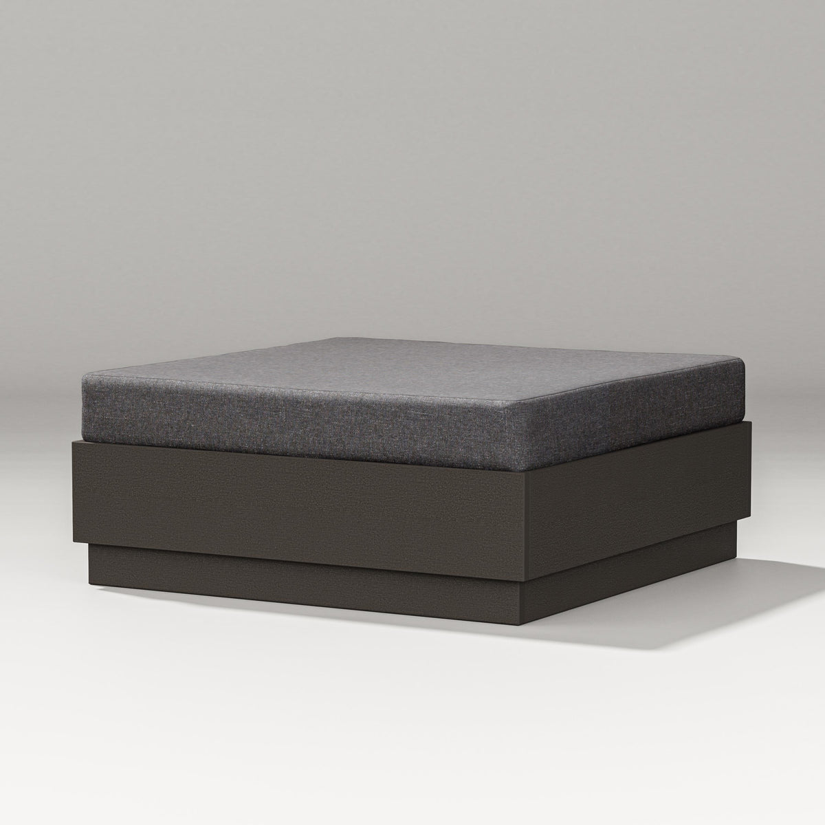 POLYWOOD Elevate Lounge Ottoman in Vintage Coffee / Ash Charcoal