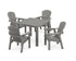 POLYWOOD Seashell Coast 5-Piece Parsons Dining Set in Slate Grey