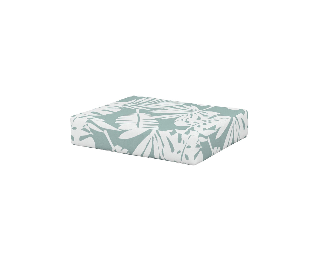 POLYWOOD Acadia Ottoman Cushion in Leaf Glacier Spa